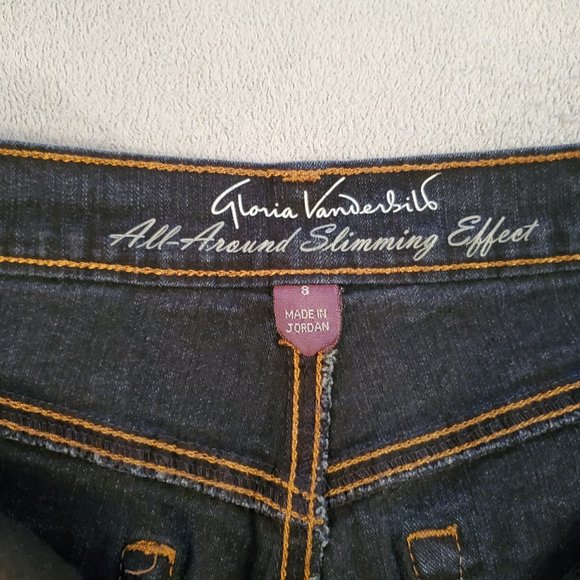 Gloria Vanderbilt Amanda Jeans Women 8 Blue Slim Capri Dark Wash Denim Normcore - Picture 5 of 15